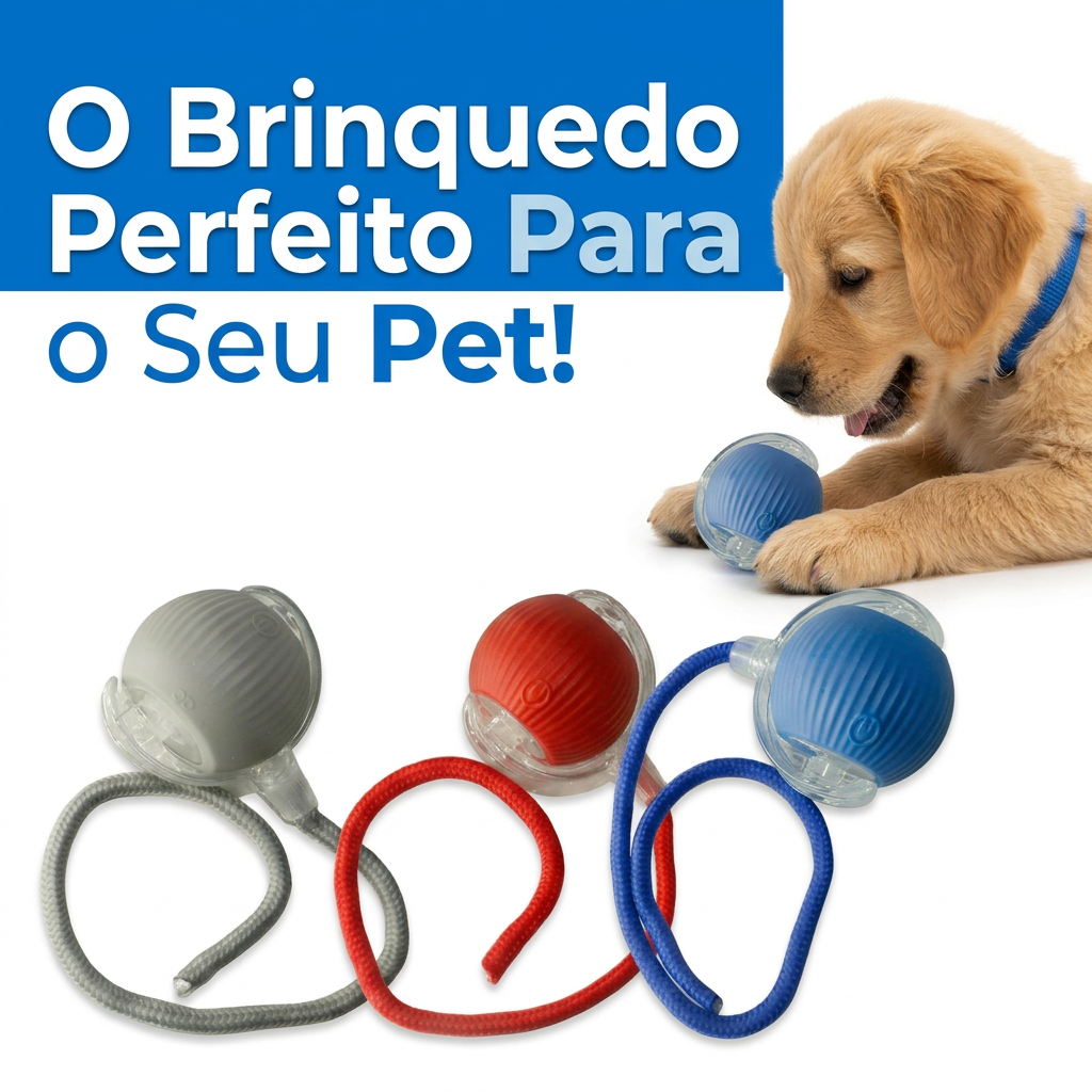 BOLA INTERATIVA PARA PETS COM SENSOR DE MOVIMENTOS